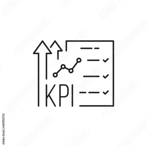 productivity metrics like thin line kpi black icon