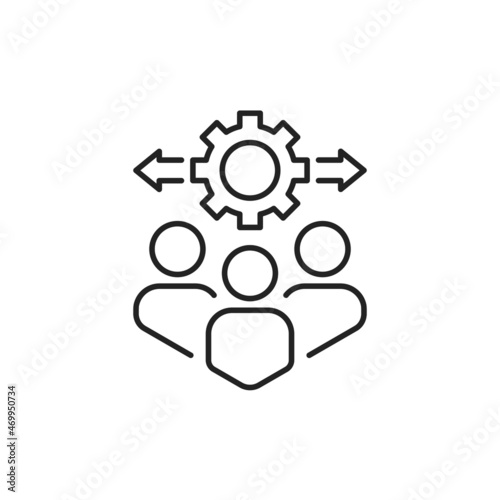 thin line easy operation process like team work icon
