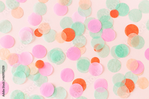 Colorful round paper party confetti background