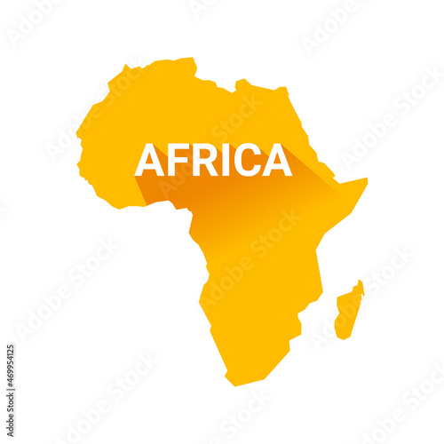 Africa continent with Madagascar island silhouette with inscription Africa. Vector isolated on white. photo