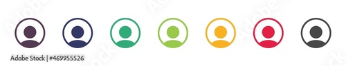 User icon isolated. Color avatar button in flat. Vector illustration, white background