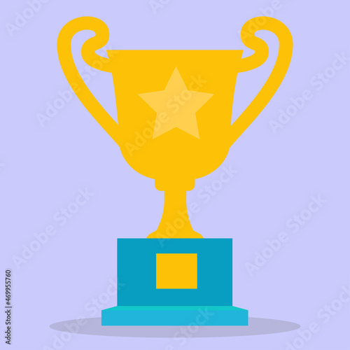 Vector trophy. The vector of the gold cup with a star is a symbol of victory.