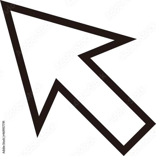 カーソルアイコン。白いシンプルなベクター。