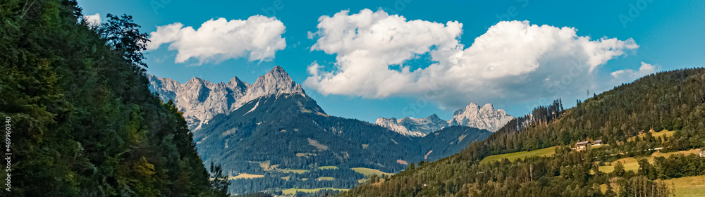 Beautiful alpine summer view with the famous Tennengebirge mountains in the background near Pfarrwerfen, Salzburg, Austria Beautiful alpine summer view with the famous Tennengebirge mountains in the background near Pfarrwerfen, Salzburg, Austria