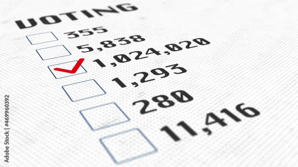 Voting check list with votes numbers animation Voting check list with votes numbers animation