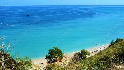 panoramic view of the Mezzavalle beach on the Conero Riviera in Ancona, Italy