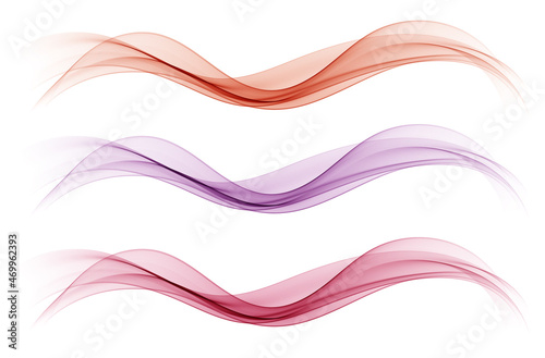 Abstract wavy shapes. Set of vector colored waves. Design element.