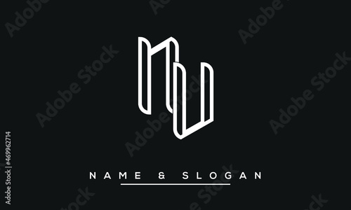 UN,  NU,  U,  N   Abstract Letters Logo Monogram