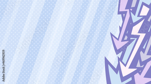 矢印のかっこいい背景イラスト_アメコミ風_下降_紫_16:9