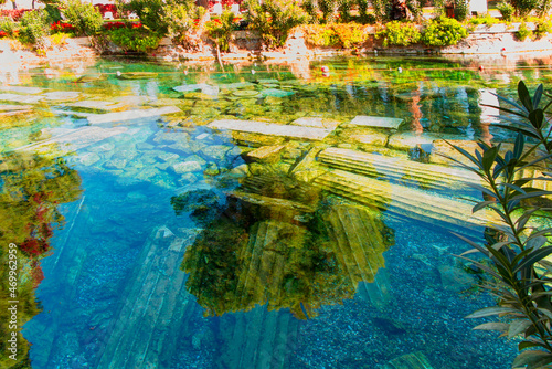 Antique pool  Cleopatra s Bath  - Pamukkale  Turkey