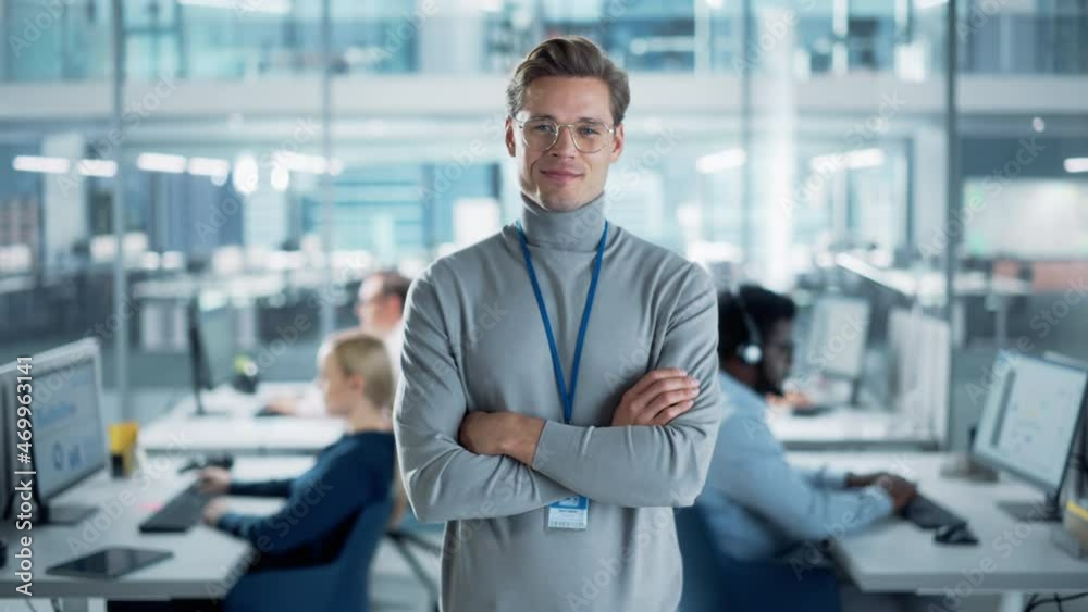 Successful Business Manager in Stylish Turtleneck Crossing Arms, Standing in Modern Diverse Office Working on Financial, Business and Marketing Projects. Portrait of Beautiful Asian Manager. Successful Business Manager in Stylish Turtleneck Crossing Arms, Standing in Modern Diverse Office Working on Financial, Business and Marketing Projects. Portrait of Beautiful Asian Manager.
