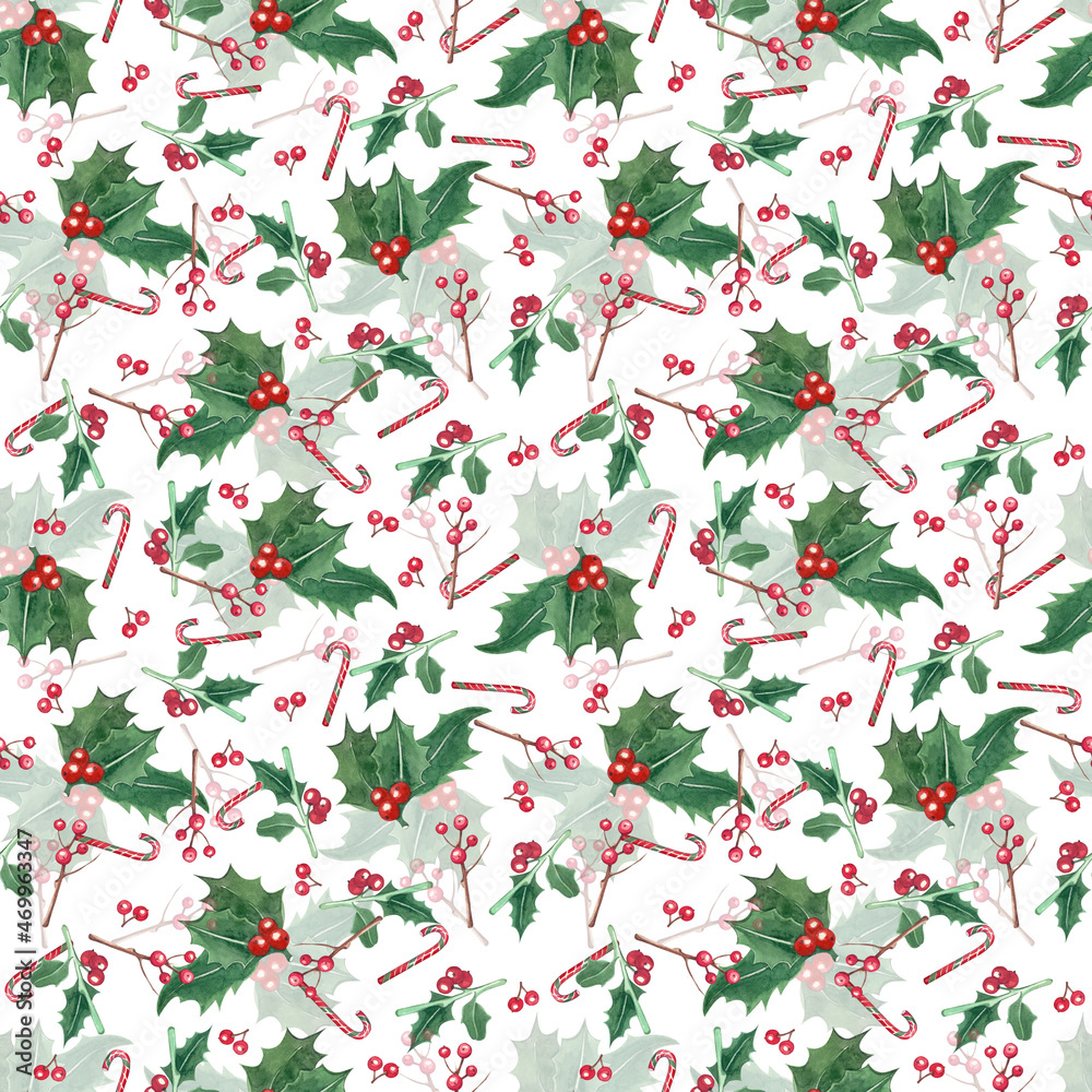 Seamless pattern drawn in watercolor. Suitable for the design of invitations, textiles, wrapping paper.
