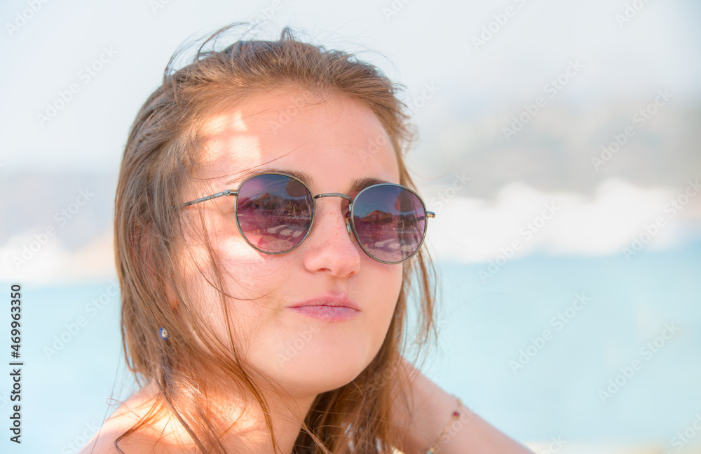Portrait of beautiful girl close-up, the wind fluttering hair. Portrait of beautiful girl close-up, the wind fluttering hair.