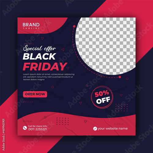 black friday Social Media Post banner Template, black friday facebook Instagram post banner, social media post banner design template