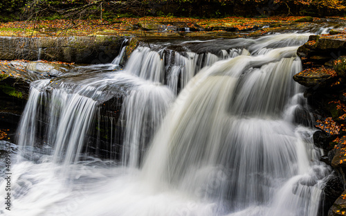 Fototapeta Naklejka Na Ścianę i Meble -  Dunloup Creek Falls With Fall Color New River Gorge National Park, West Virginia, USA