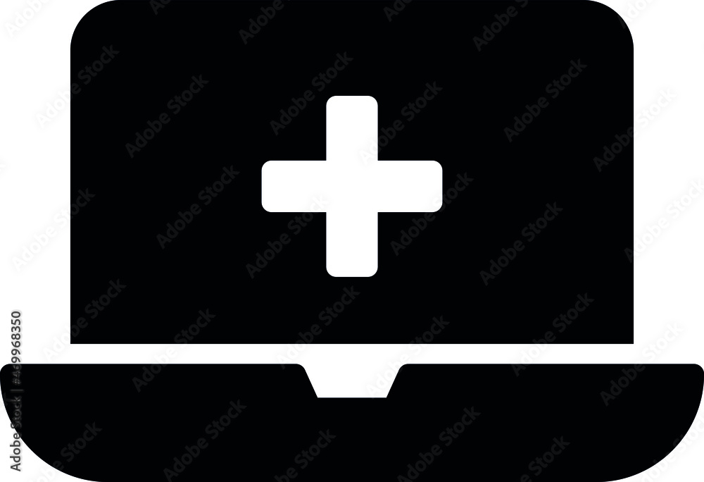 health icons laptop screen and laptop health icons laptop screen and laptop