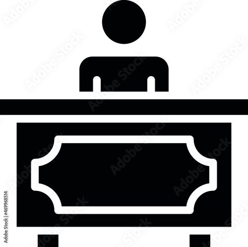 health icons receptionist  and reception