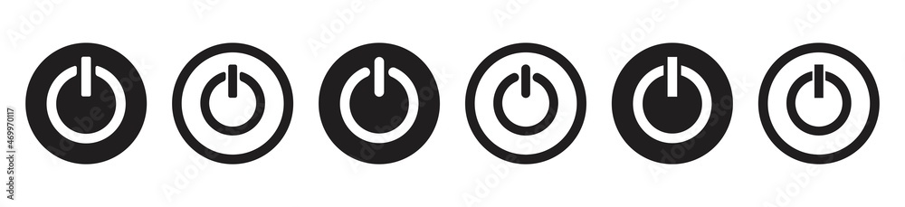 On-off icon icon set. turn off buttons, power off. Vector illustration ...