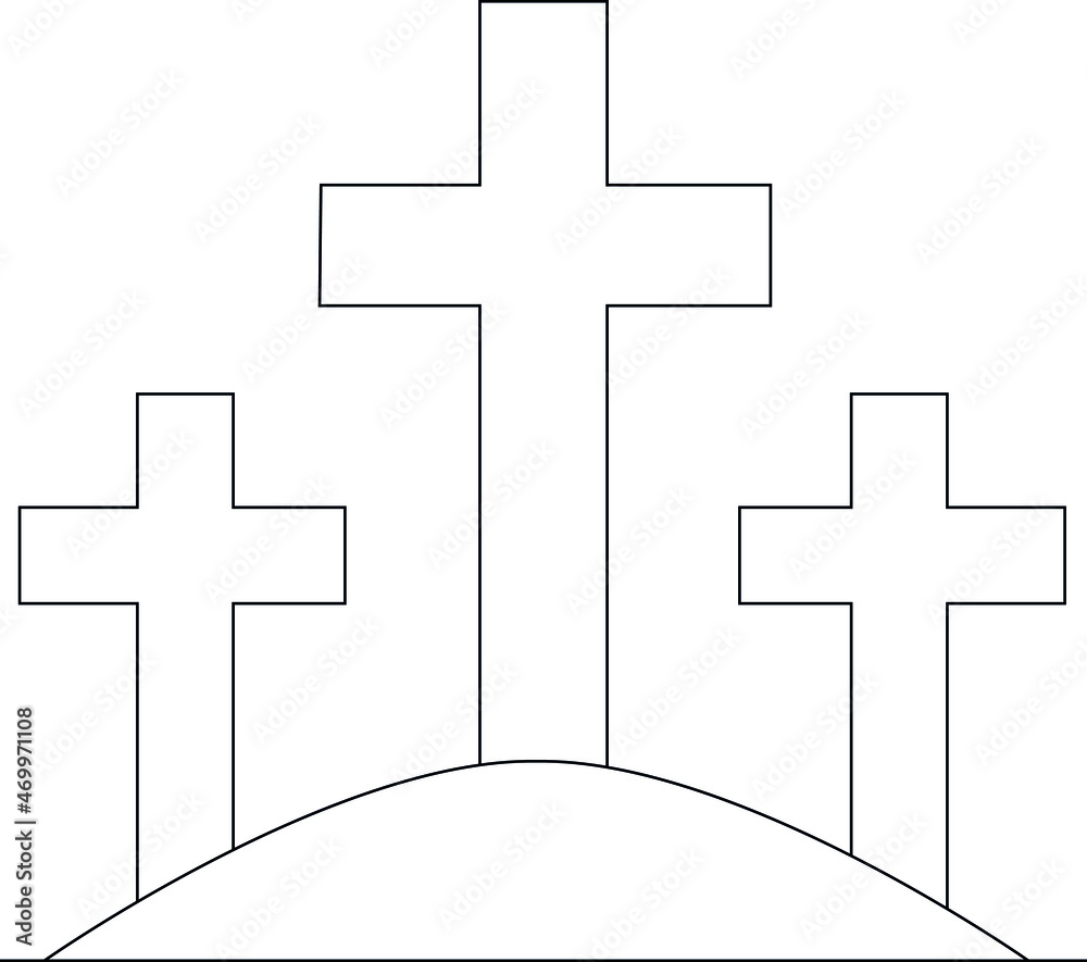 Fototapeta premium easter icons graveyard and christian