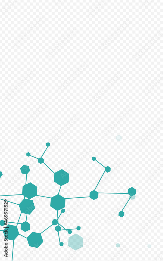 Naklejka premium Futuristic Molecular Vector Transparent