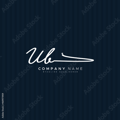 Initial Letter UB Logo - Hand Drawn Signature Style Logo photo