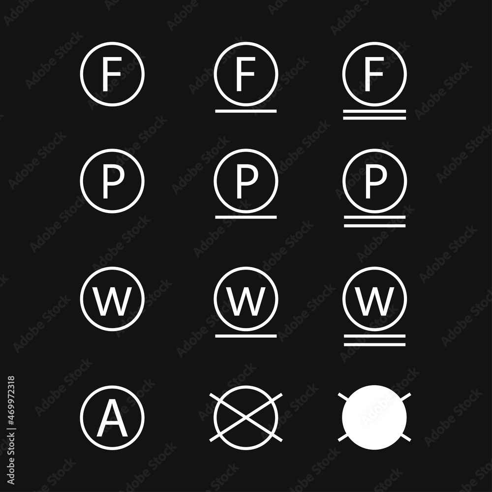 Laundry care icons. Machine and hand wash advice symbols. Icon set of laundry symbols. Laundry care icons. Machine and hand wash advice symbols. Icon set of laundry symbols.