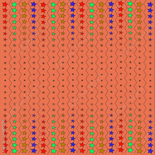 Hintergrundmuster Wellenlinien mit Sternen, Vektor, Muster