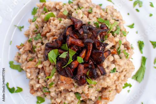 buckwheat risotto with chanterelles