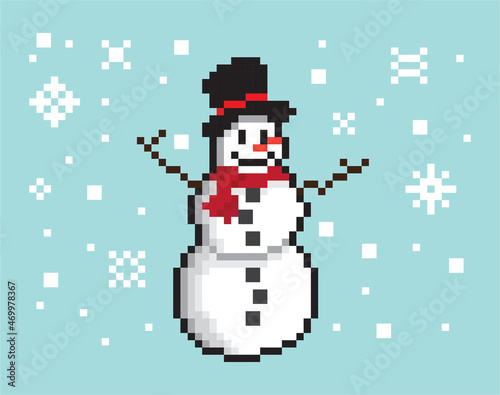 Pixel Snowman © Ben