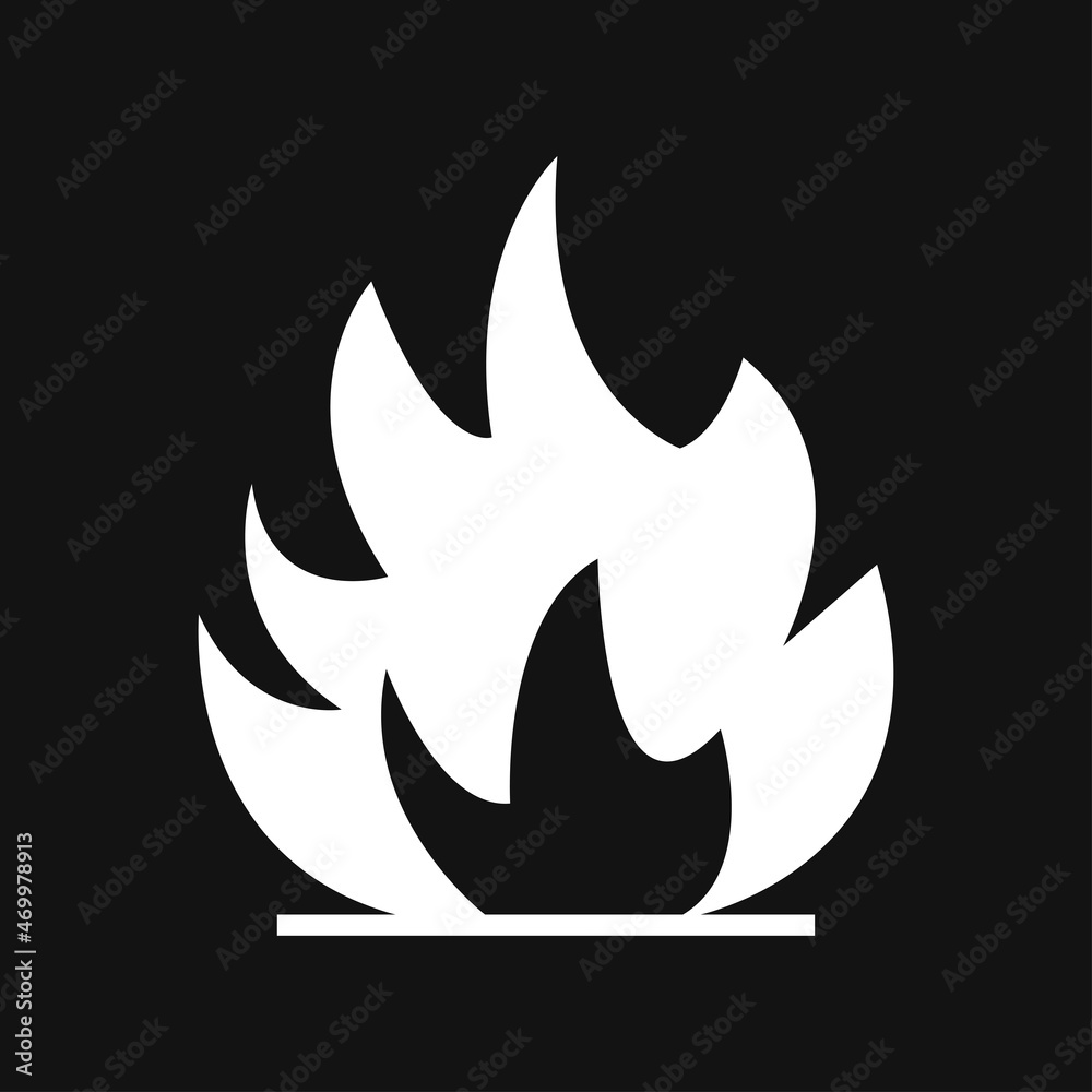 Fragile package. Fire sign vector. Isolated on black background. Fragile package. Fire sign vector. Isolated on black background.