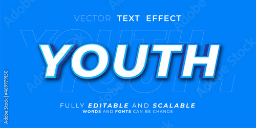 Editable text effect - Youth text style concept