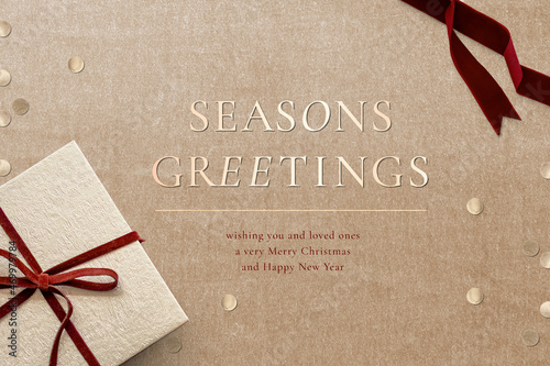 Season greetings message vector Christmas background