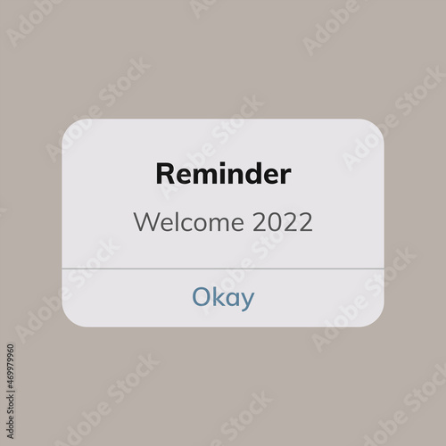 New year reminder sticker vector, welcome 2022