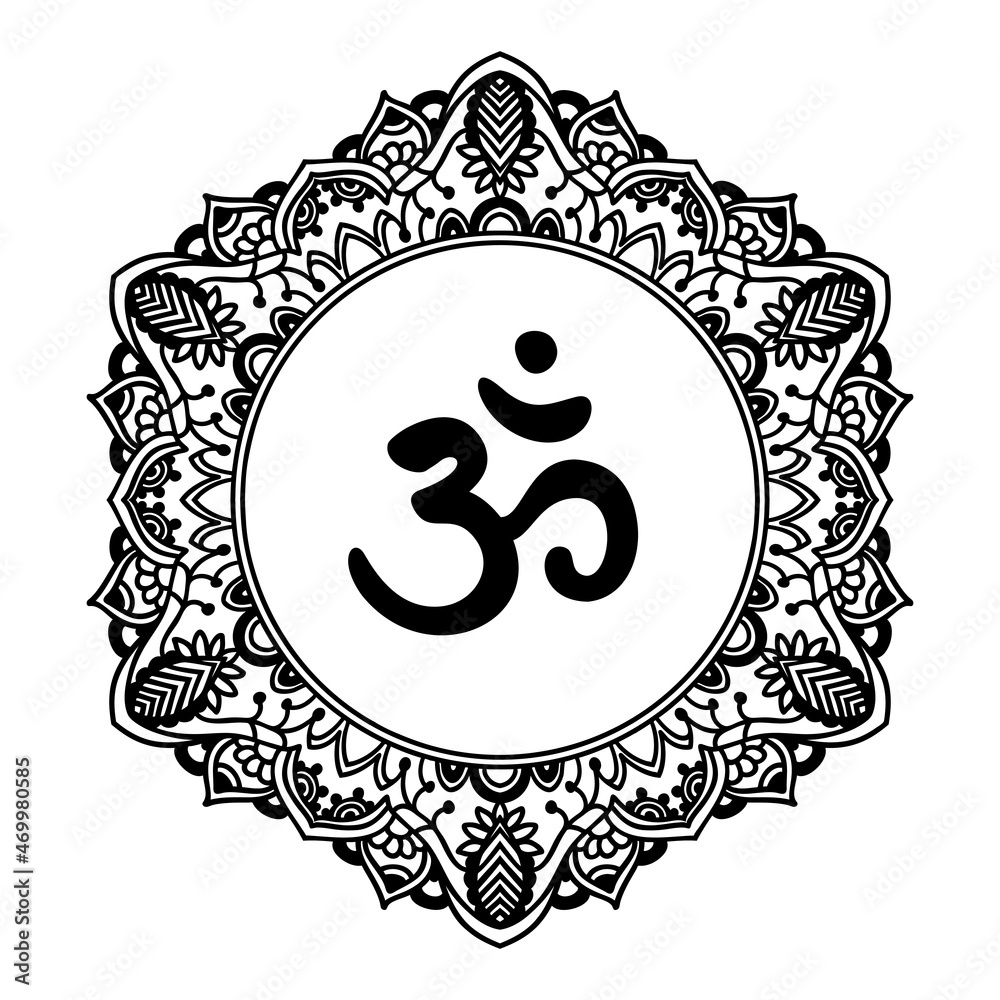 Om, Sanskrit symbol, ornament mandala Stock Vector Adobe Stock