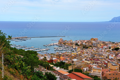 the small port and the village of castellammare del golfo sicily italy