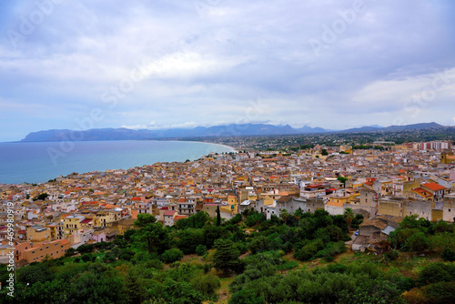 panorama of Castellammare del golfo Sicily Italy © maudanros