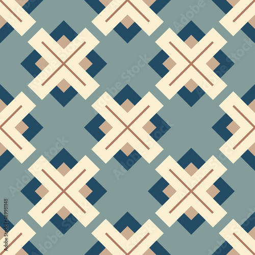 Abstract seamless geometric pattern of rhombuses and diagonals. Vector illustration