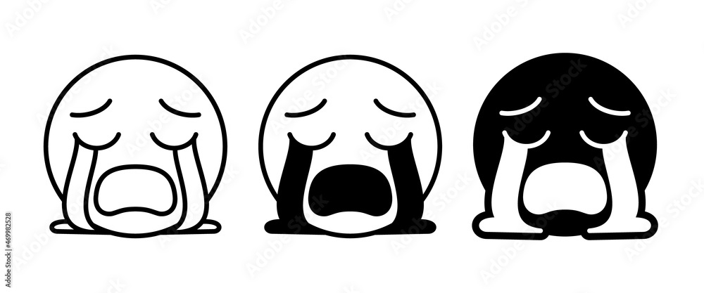 unhappy face with crying tear icon vector, sign, symbol, logo, illustration, editable stroke, flat design style isolated on white unhappy face with crying tear icon vector, sign, symbol, logo, illustration, editable stroke, flat design style isolated on white