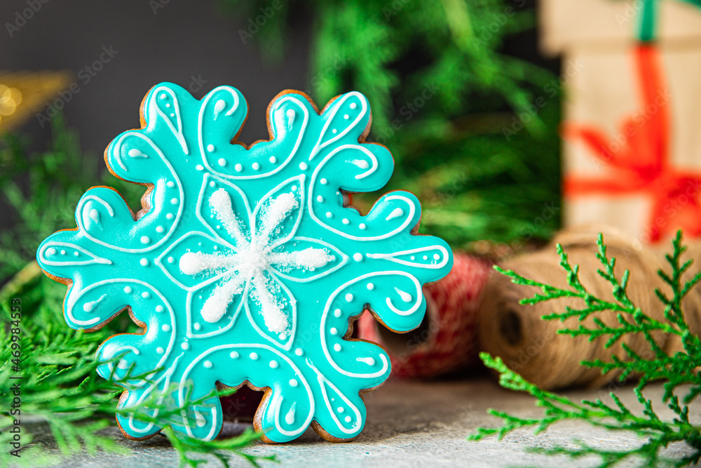 gingerbread christmas dessert sweet homemade cakes meal snack on the table copy space food background rustic. top view gingerbread christmas dessert sweet homemade cakes meal snack on the table copy space food background rustic. top view