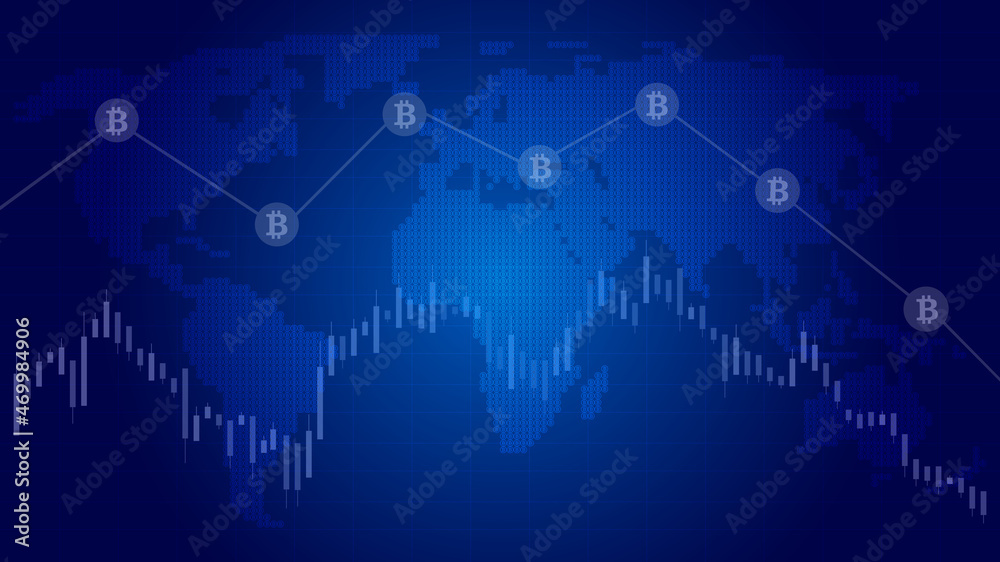 Fototapeta premium Bitcoin income decrease. Cryptocurrency depreciation. Economy income gain.Income loss. Bitcoin loss graph . Bitcoin down. Bitcoin decrease chart. Mining income loss. Cryptocurrency exchange rates.