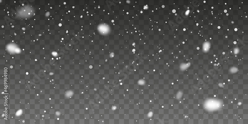 Wallpaper Mural Christmas snow. Falling snowflakes on transparent background. Snowfall. Vector illustration Torontodigital.ca