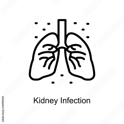 Kidney Infection vector outline icon. Illustration style EPS 10 file format