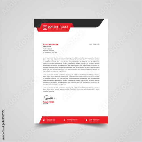 Modern creative and business style letterhead design vector template
