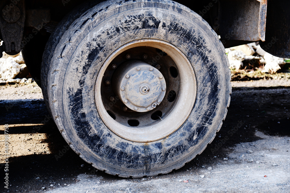 wheel of a tractor