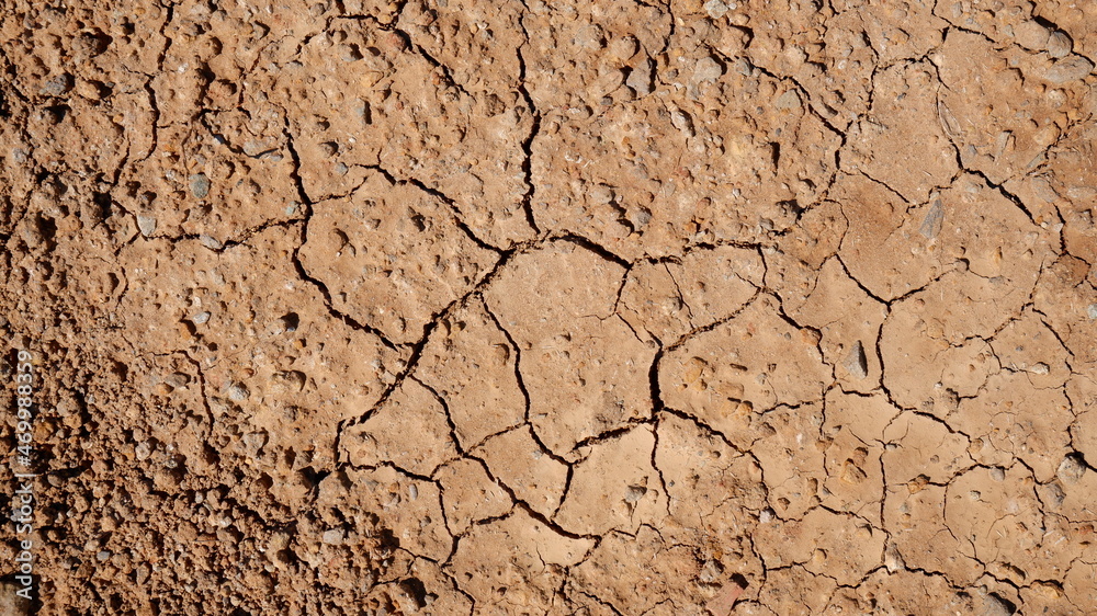 Fototapeta premium Soils dehydrated as a result of global warming. Drought problem.