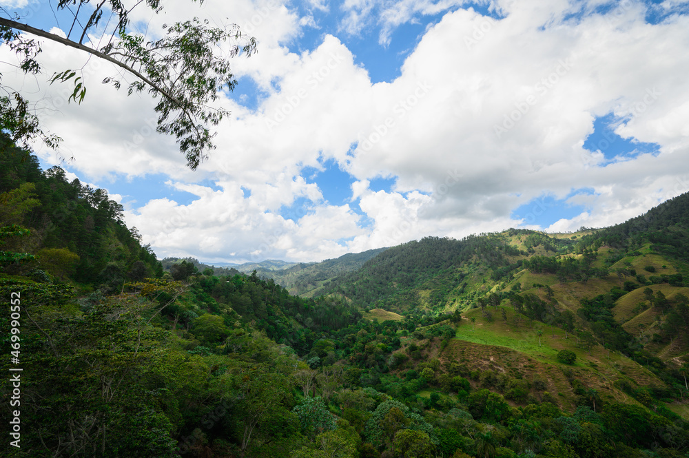 Magnificent mountainous tropical view landscape. Exotic panorama. Magnificent mountainous tropical view landscape. Exotic panorama.