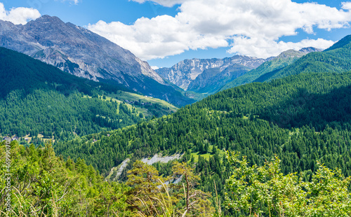 Beautiful panoramic sight near Sestriere  Province of Turin  Piedmont  Italy.