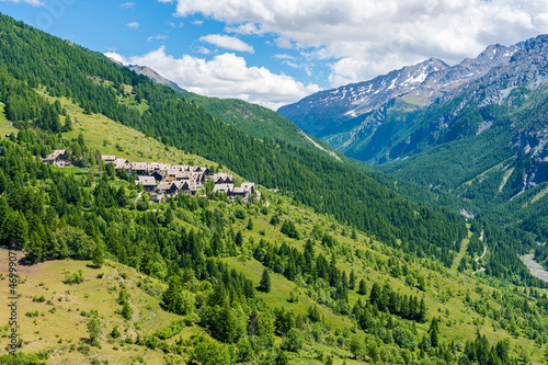 Beautiful panoramic sight near Sestriere, Province of Turin, Piedmont, Italy.