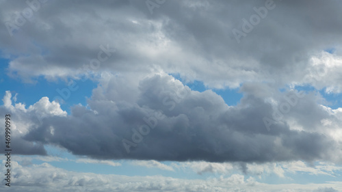Cumulus clouds with blue sky on a sunny day of summer. Beautiful cloudscape
