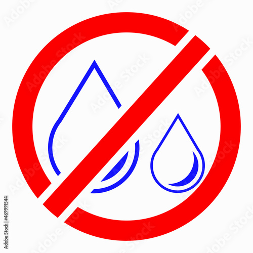 No leaks icon. No drops. No rain. Lack of water. Leakage protection. Vector icon. Commercial line vector icon for websites and mobile minimalistic flat design.